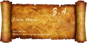 Zorn Anna névjegykártya